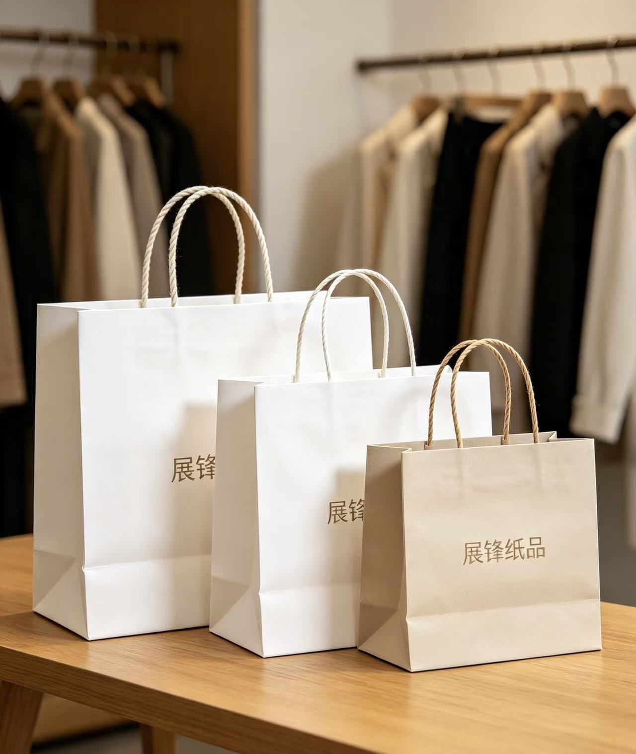广州服装手提袋定制厂家 | 服装纸袋批发 | 250g白卡纸 | 500个起订 免费打样